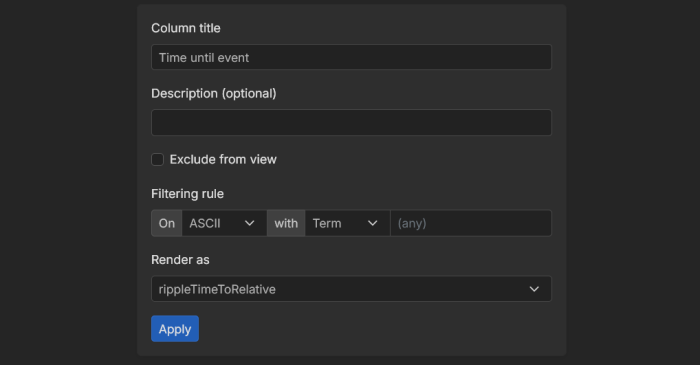 Segment options